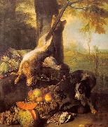 Francois Desportes Still Life with Dead Hare and Fruit oil